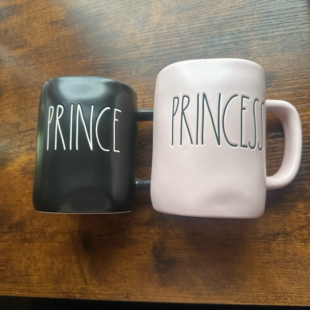 Rae Dunn Prince and Princess Mug Set